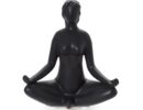 Yoga Lotus black κεραμική διακοσμητική γυναικεία φιγούρα 13εκ.