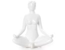 Yoga Lotus white κεραμική διακοσμητική γυναικεία φιγούρα 13εκ.