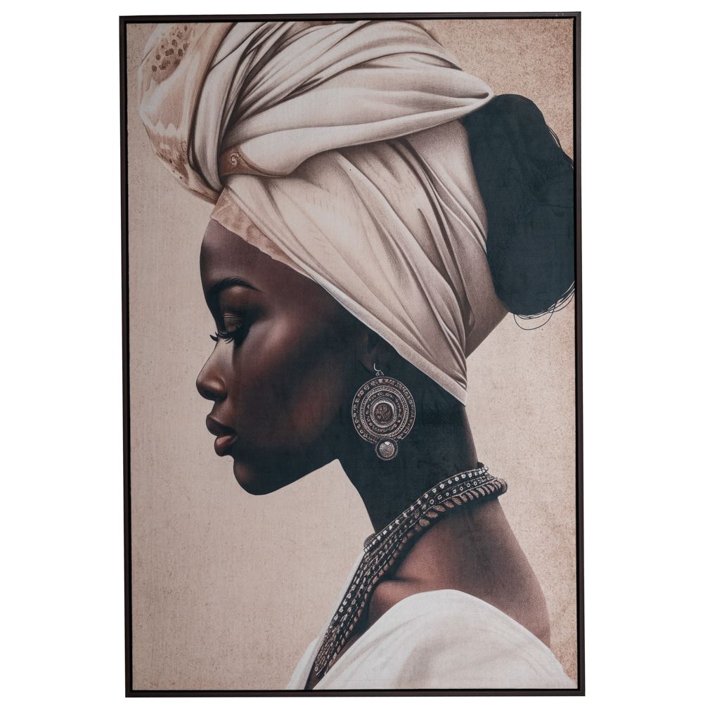 Πίνακας καμβάς African Woman με κορνίζα 83X123εκ.